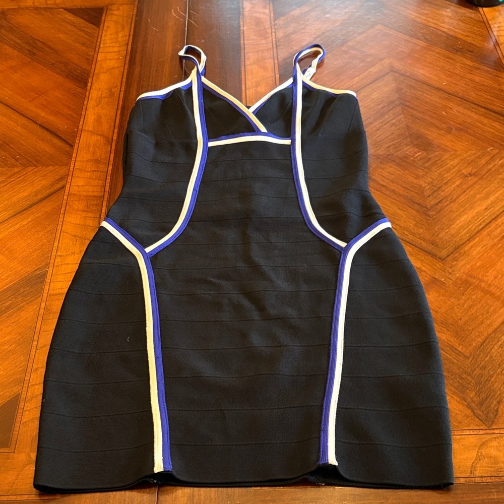 Guess Black Mini Dress with Blue and White Trim